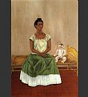 Frida Paintings - Me and My Doll by Frida Kahlo